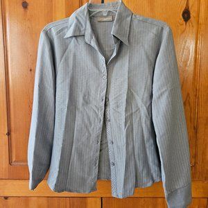 Grey Herringbone Dress Shirt